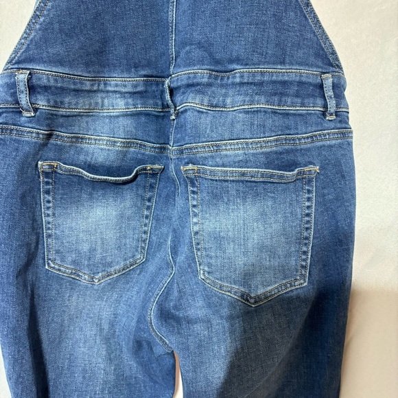 SOHO by New York and Company Distressed Blue Denim Overall Jeans Workwear Size M - Picture 11 of 15